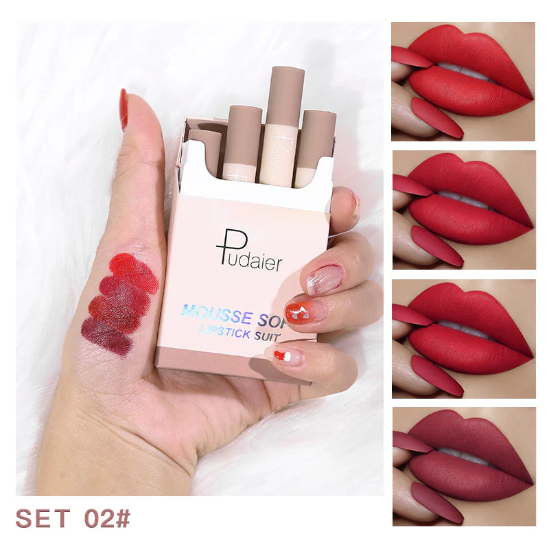 Mousse Lipstick 4Ppcs set Cigarette Lipstick Suit