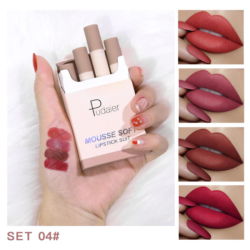 Mousse Lipstick 4Ppcs set Cigarette Lipstick Suit
